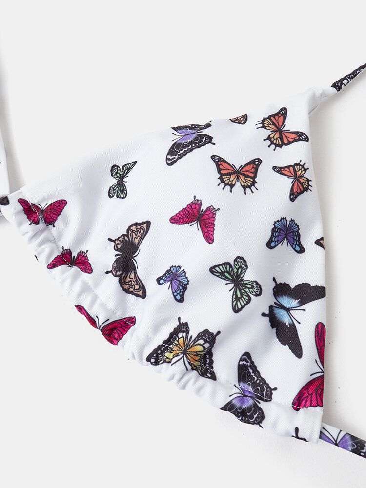 Bikinis String Dos Nu À Imprimé Papillon Coloré Pour Femmes