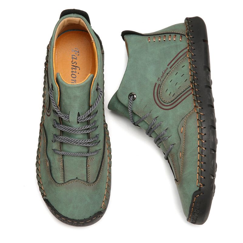Bottines À La Main Confortables En Cuir Microfibre Antidérapantes Pour Hommes