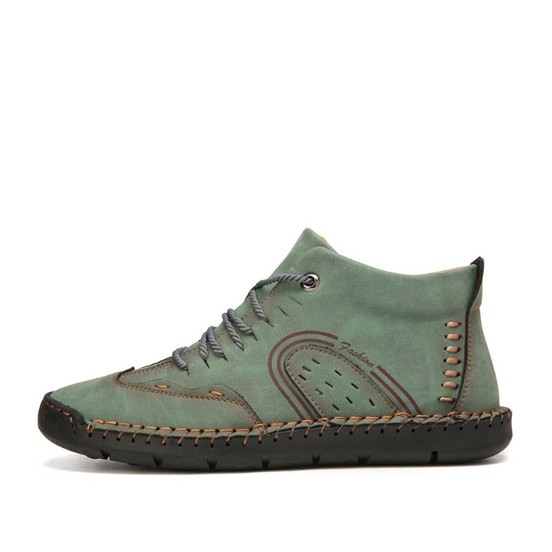 Bottines À La Main Confortables En Cuir Microfibre Antidérapantes Pour Hommes
