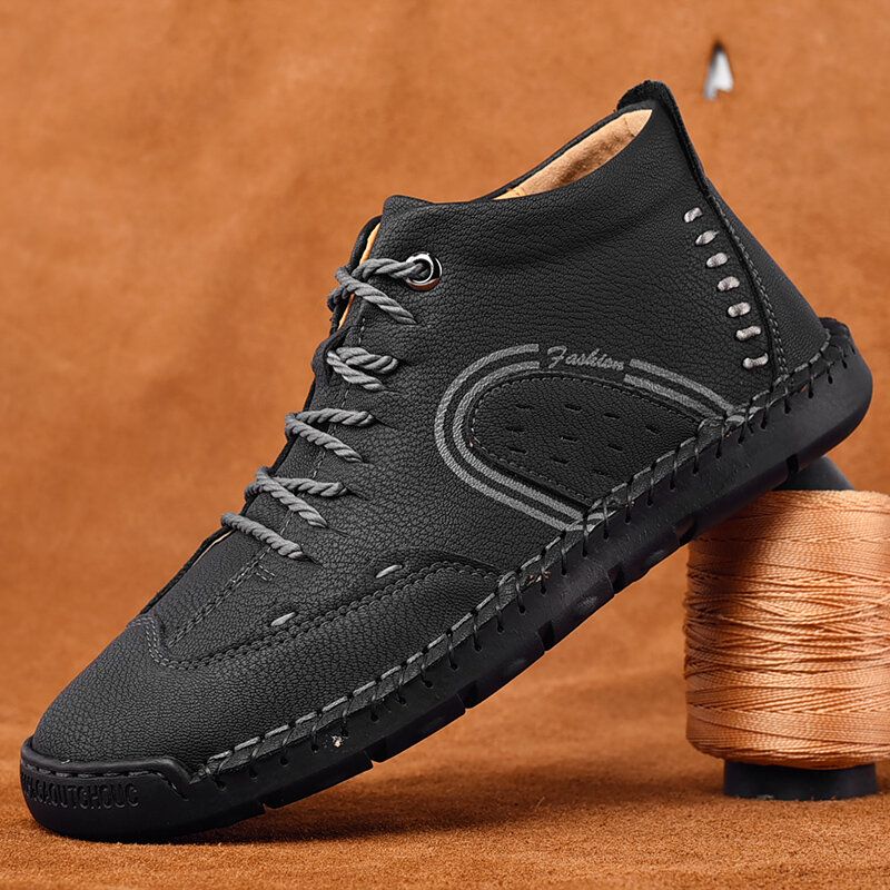 Bottines À La Main Confortables En Cuir Microfibre Antidérapantes Pour Hommes