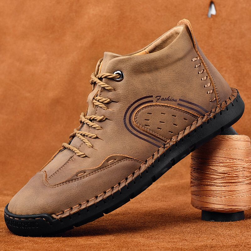 Bottines À La Main Confortables En Cuir Microfibre Antidérapantes Pour Hommes