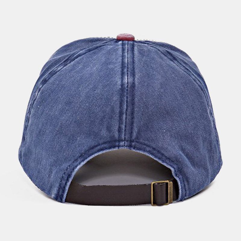 Casquette De Baseball Unisexe En Coton Délavé Avec Motif De Lettres Assorties