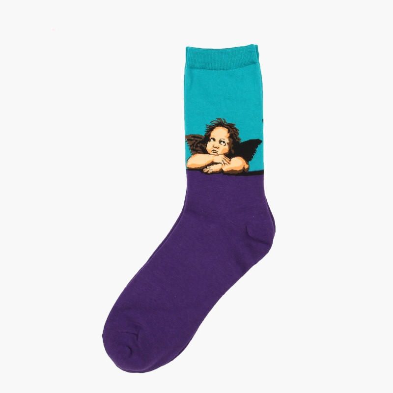 Chaussettes Unisexes En Coton Avec Peinture À L'huile Mona Lisa