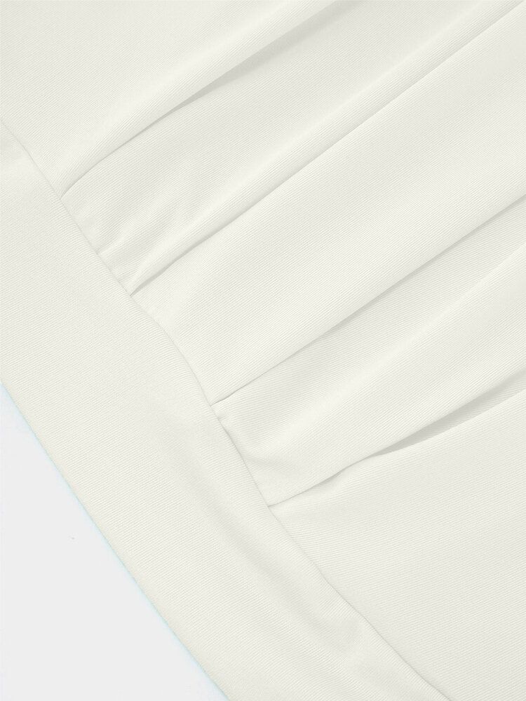 Débardeur Tube Décontracté Sans Bretelles De Couleur Unie Blanc D'été