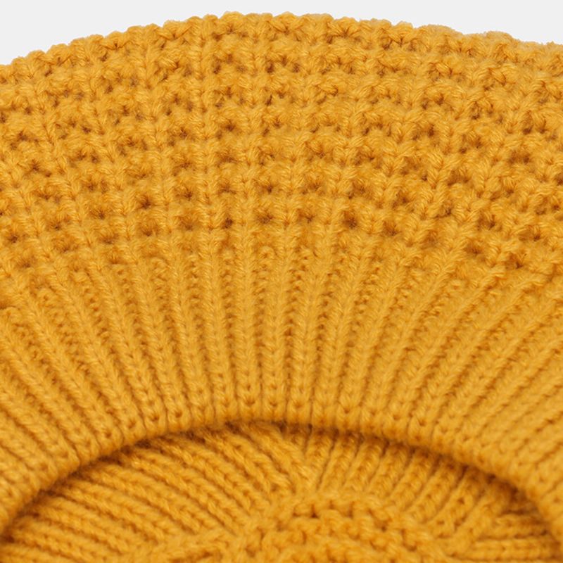 Femmes Couleur Unie Dôme Creux Respirant Tricoté Chapeau Extérieur Coupe-vent Pare-soleil Béret Casquette