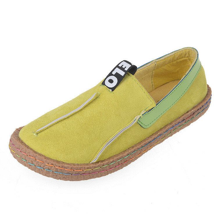 Femmes Couture Semelle Souple Bout Rond Slip On Casual Flats Mocassins