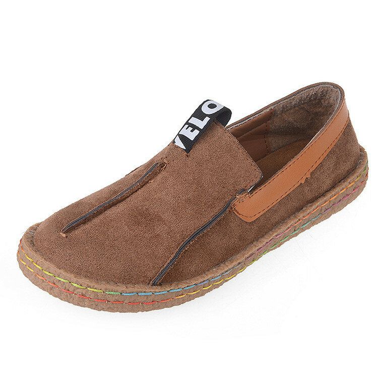 Femmes Couture Semelle Souple Bout Rond Slip On Casual Flats Mocassins
