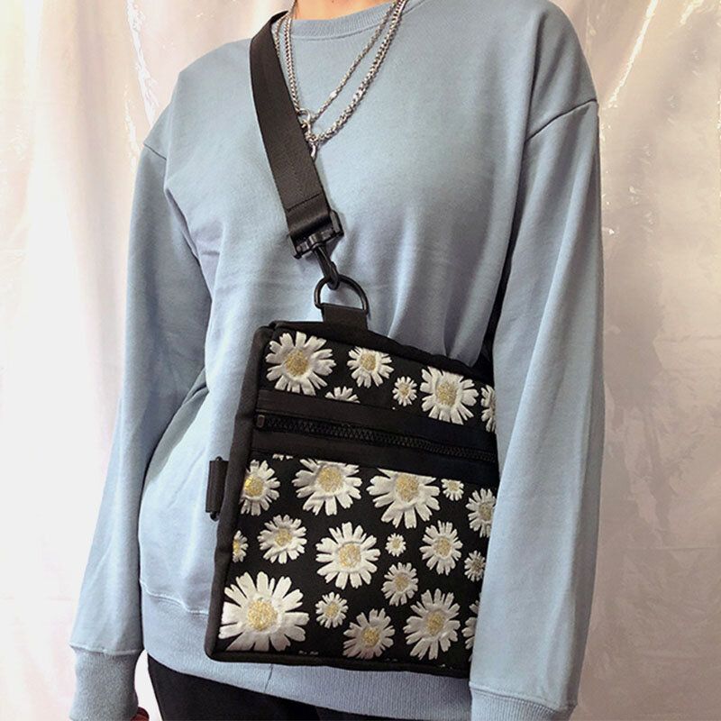 Femmes Daisy Casual Flower Nylon Crossbody Bag Sac À Bandoulière