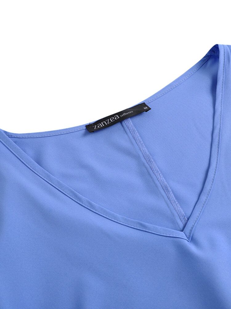 Femmes Manches Longues Manches Évasées Lâches Épissé Solide Géométrique Maxi Longueur Robes Mi-longues