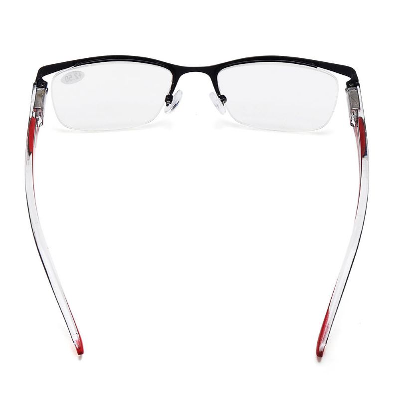 Hommes Femmes Retro Round Half-frame Readers Lunettes De Lecture Lunettes D'ordinateur Élégantes Avec Étui
