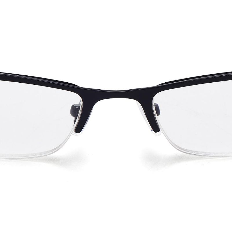 Hommes Femmes Retro Round Half-frame Readers Lunettes De Lecture Lunettes D'ordinateur Élégantes Avec Étui