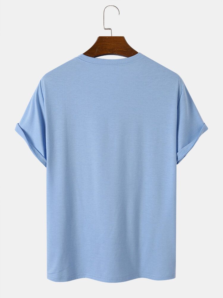 Hommes Lettre Graffiti Imprimé Casual T-shirts À Col Ras Du Cou Respectueux De La Peau