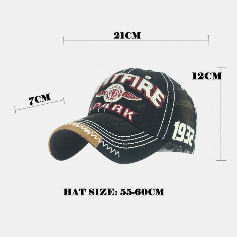 Hommes Made-old Coton Lettre Broderie Respirant Hip-hop Casual Sport Parasol Baseball Chapeau