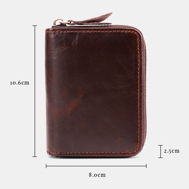 Hommes Peau De Vache Orgue Portefeuille Rfid Anti-magnétique Multi-carte Fente Porte-carte Pince À Billets Porte-cartes