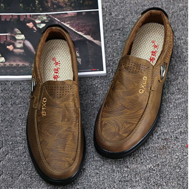 Hommes Vintage Microfibre Casual Business Soft Sole Chaussures Habillées