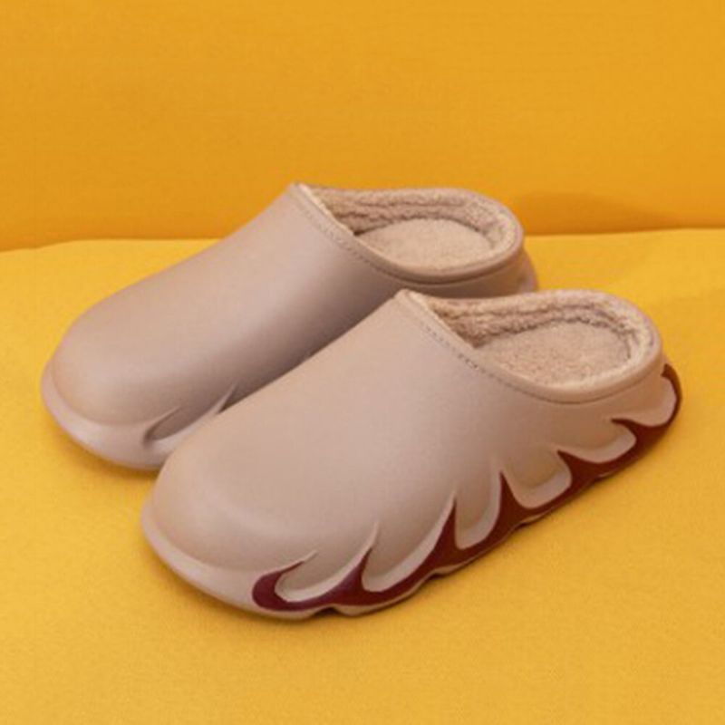 Men Flame Floating Edge Comfy Warm Cotton Home Pantoufles