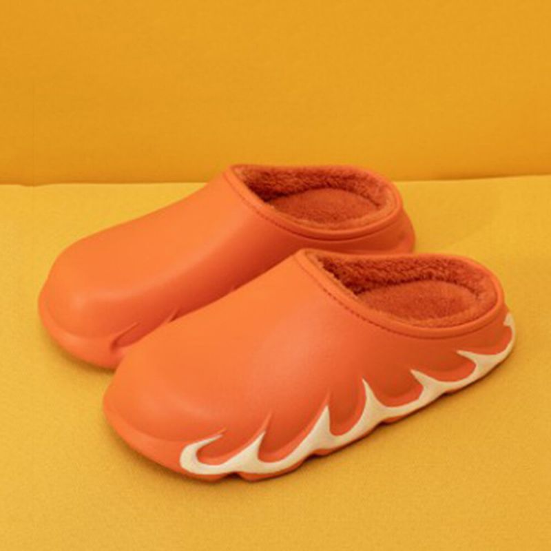 Men Flame Floating Edge Comfy Warm Cotton Home Pantoufles