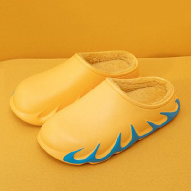Men Flame Floating Edge Comfy Warm Cotton Home Pantoufles
