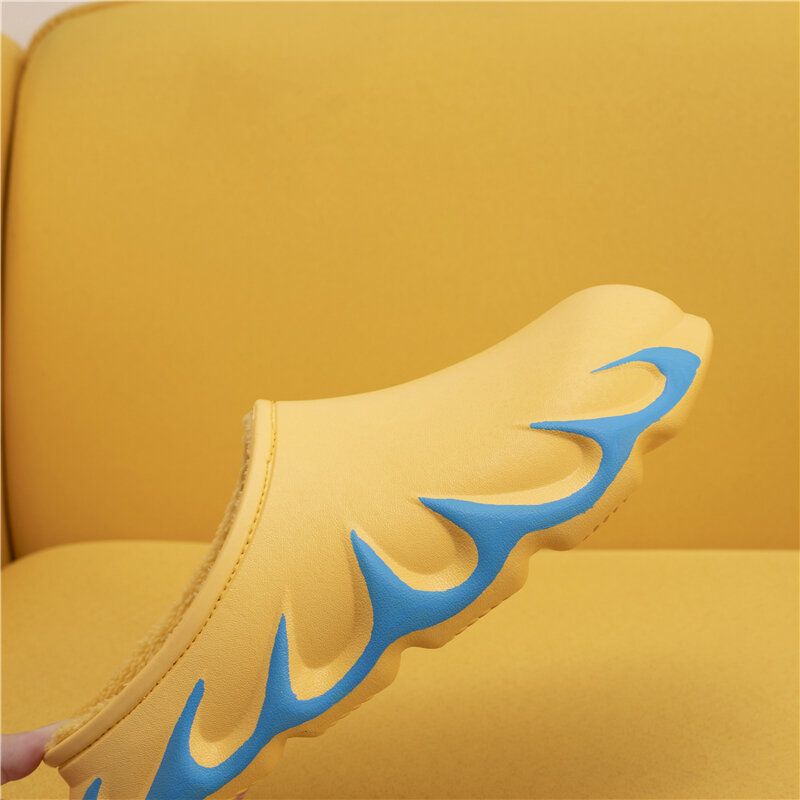 Men Flame Floating Edge Comfy Warm Cotton Home Pantoufles