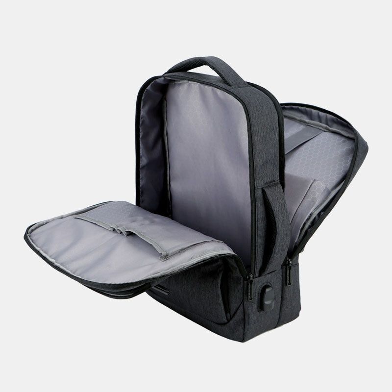 Men Oxford 15.6 Inch Usb Charging Business Laptop Bag Backpack