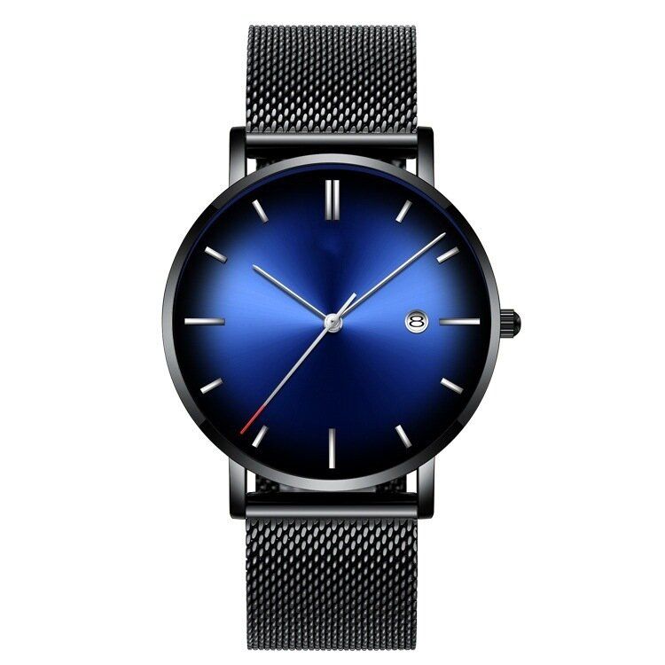 Montre À Quartz À Bracelet En Maille Multi-fonctions En Alliage D'affaires Décontractée À La Mode