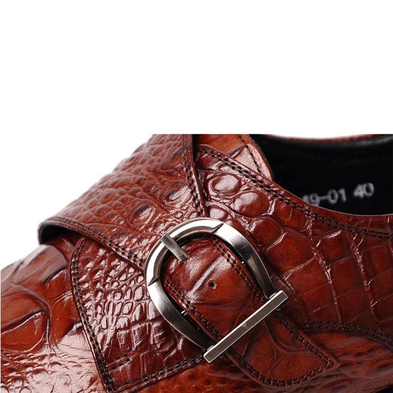 Oxfords En Cuir Décontracté À Motif De Crocodile Doux
