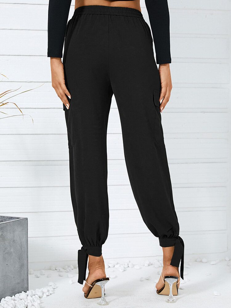 Pantalon De Jogging Taille Haute Décontracté Pour Femme Avec Poche