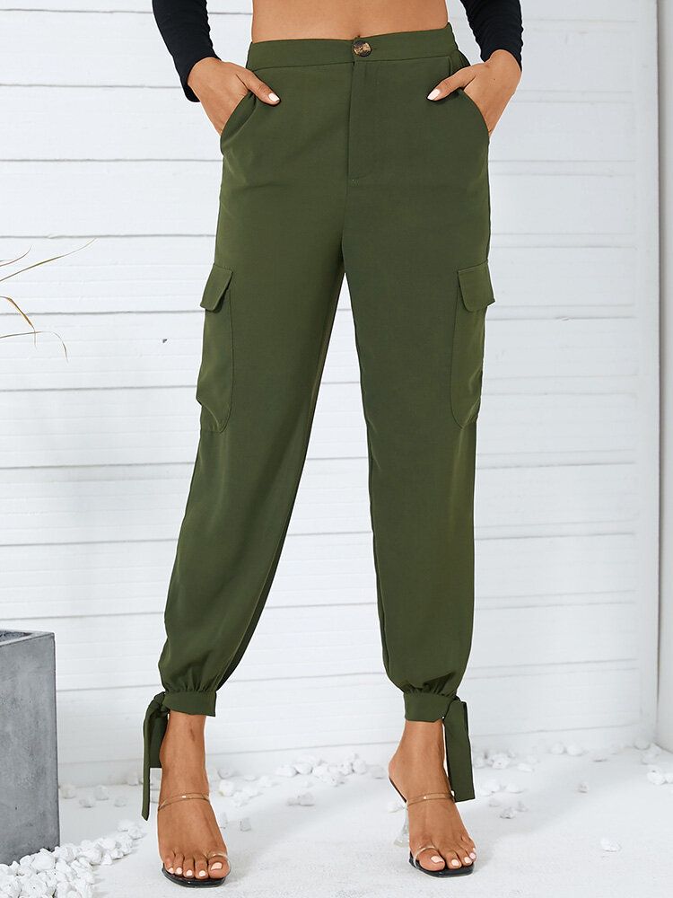 Pantalon De Jogging Taille Haute Décontracté Pour Femme Avec Poche