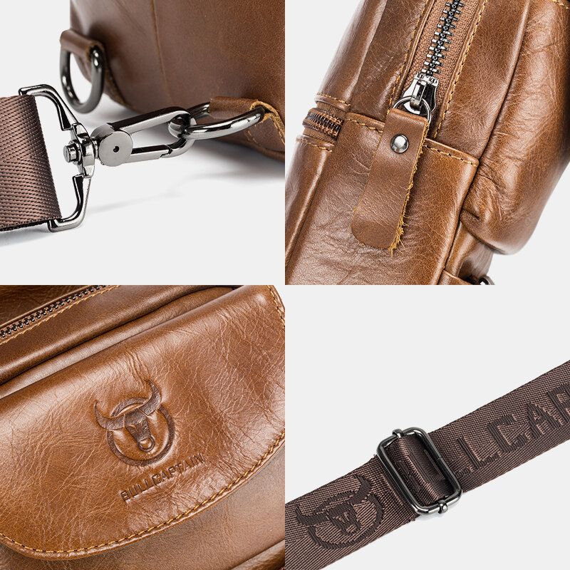 Sac À Bandoulière Vintage En Cuir Véritable Pour Hommes