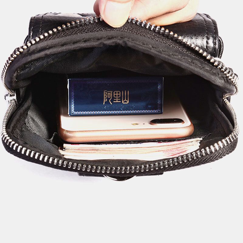 Sac Ceinture En Cuir Véritable Pour Homme Sac À Bandoulière Décontracté Sac À Bandoulière