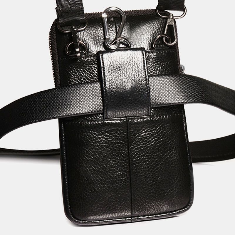 Sac Ceinture En Cuir Véritable Pour Homme Sac À Bandoulière Décontracté Sac À Bandoulière