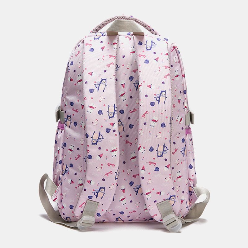 Sac À Dos Décontracté En Nylon Imprimé Grande Capacité Imperméable Pour Femme