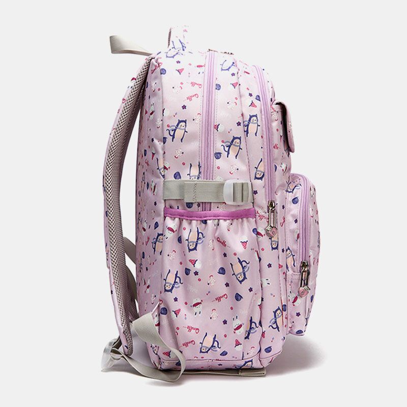 Sac À Dos Décontracté En Nylon Imprimé Grande Capacité Imperméable Pour Femme