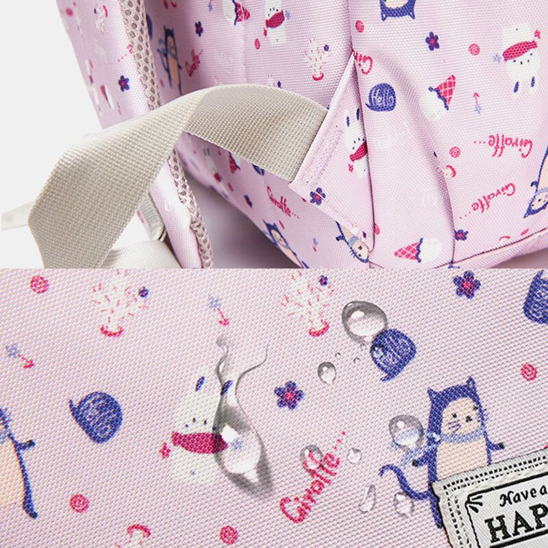 Sac À Dos Décontracté En Nylon Imprimé Grande Capacité Imperméable Pour Femme
