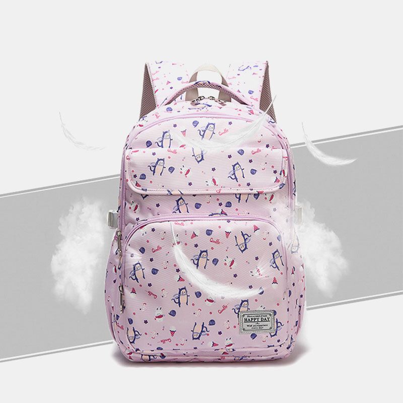 Sac À Dos Décontracté En Nylon Imprimé Grande Capacité Imperméable Pour Femme