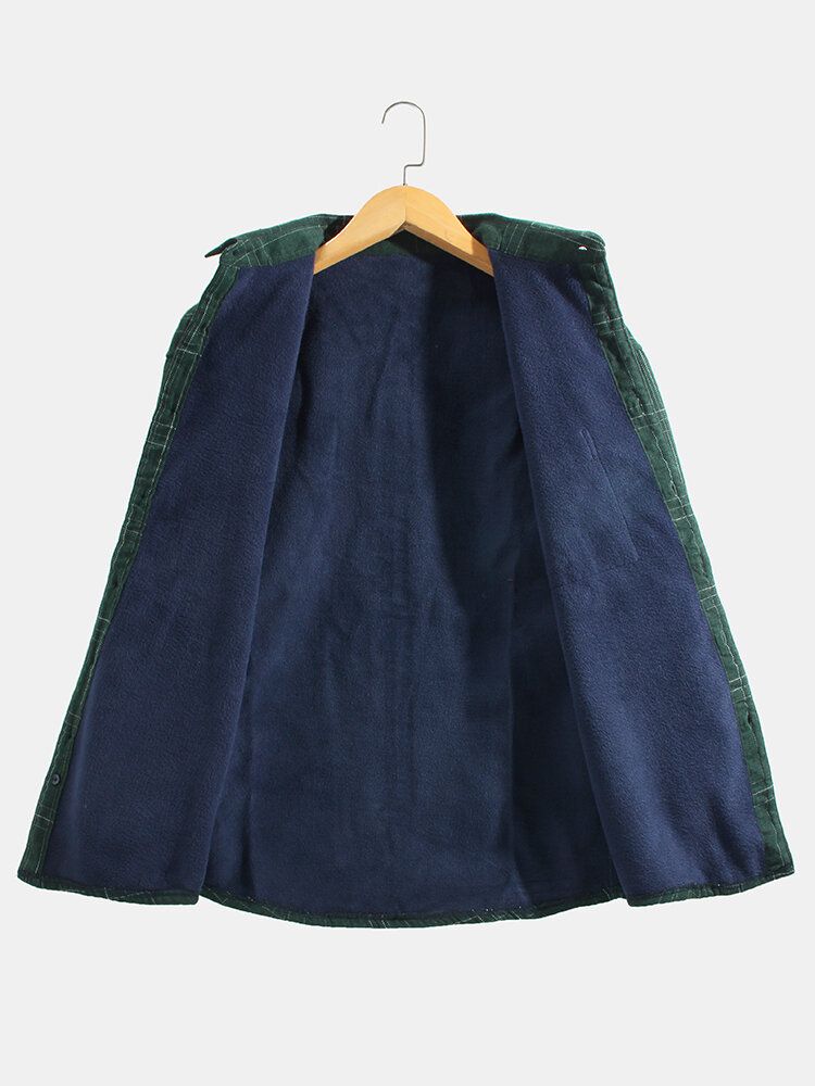 Veste De Loisirs En Coton Épais À Carreaux Pour Hommes