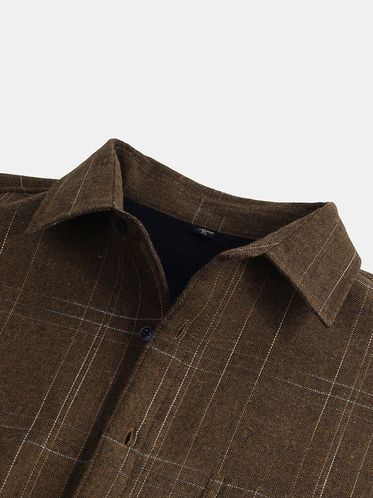 Veste De Loisirs En Coton Épais À Carreaux Pour Hommes