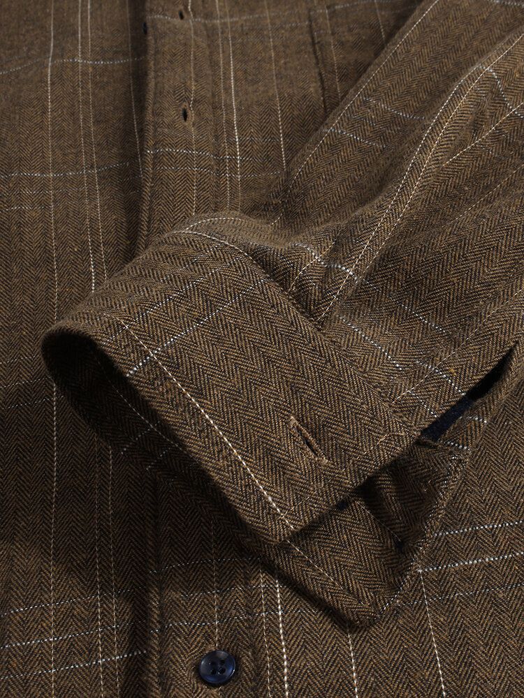 Veste De Loisirs En Coton Épais À Carreaux Pour Hommes