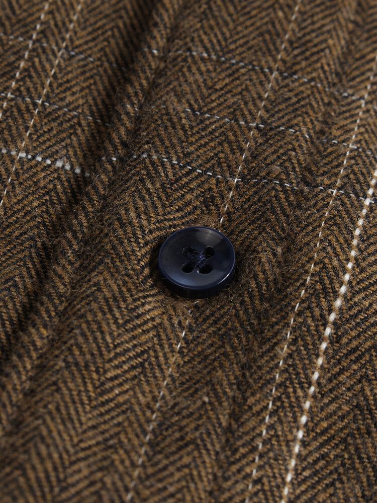 Veste De Loisirs En Coton Épais À Carreaux Pour Hommes