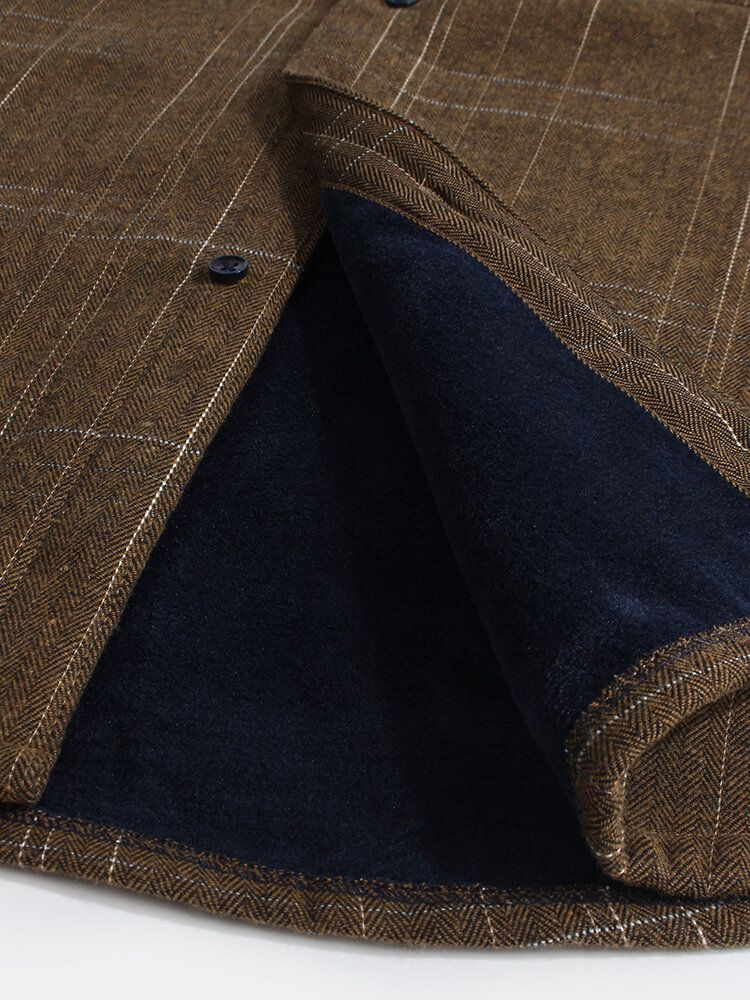 Veste De Loisirs En Coton Épais À Carreaux Pour Hommes