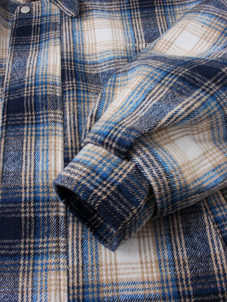 Veste À Manches Longues Avec Poche Épaisse Doublée En Polaire Pour Homme